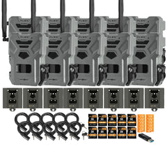 Spypoint Flex Dark Cellular Trail Camera (5 Pack) w/ Steel Case and Accessories