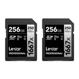 Lexar Professional SDXC 1667X UHS-II V60 4K 256GB Memory Card (2-Pack)