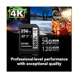 Lexar Professional SDXC 1667X UHS-II V60 4K 256GB Memory Card (2-Pack)