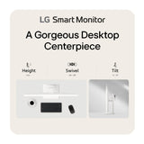 LG 37 Inch 4K UHD Smart Monitor IPS webOS AirPlay 2 Built-In Speaker (White)