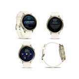 Garmin Venu 4 41mm AMOLED (Lunar Gold/Bone) GPS Smartwatch with Earbuds Bundle