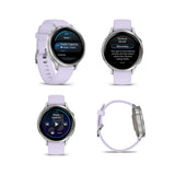 Garmin Venu 4 41mm AMOLED (Silver/Periwinkle) GPS Smartwatch with Earbuds Bundle