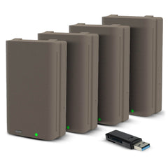 Stealth Cam FieldMax Max-Pak Lithium Battery Cartridge (4-Pack) with Memory Card Reader Bundle