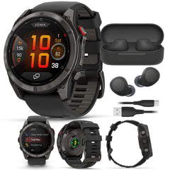 Garmin fenix 8 Pro Sapphire 51mm AMOLED (DLC Titanium/) GPS Smartwatch Bundle