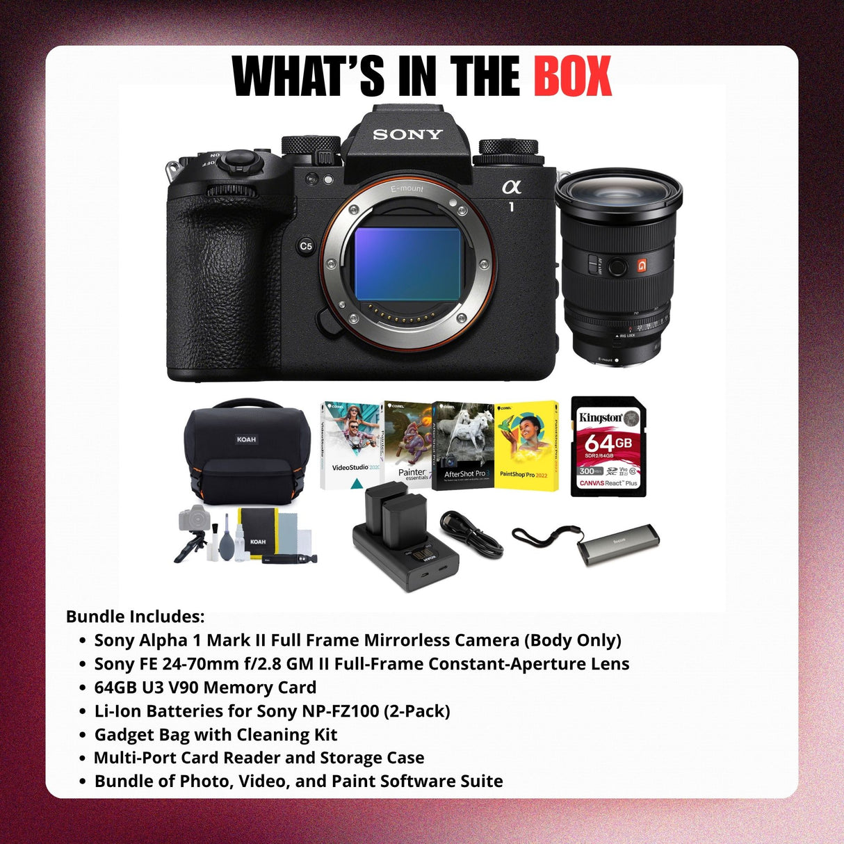 Sony Alpha 1 Mark II Mirrorless Camera with FE 24-70mm f/2.8 GM II Lens Bundle