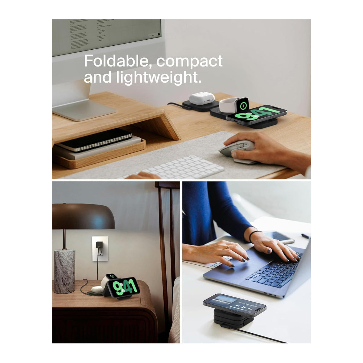 Belkin 3-in-1 Foldable MagSafe Charger for iPhone Apple Watch AirPods with Case (Open Box)