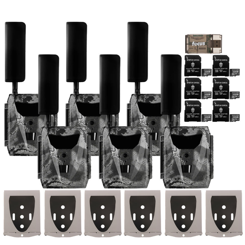 Spartan GoLive 4G/LTE 1080p Trail Camera (Verizon, 6 Pack) Bundle w/ Accessories