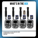 Spartan GoCam2 4G/LTE Trail Camera (4 Pack) with 32GB Memory Card & Card Reader