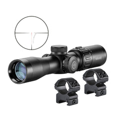 Hawke XB30 SR 2-7x32mm 1/2 MOA Crossbow Scope Bundle with 1-inch Mount Rings (M)