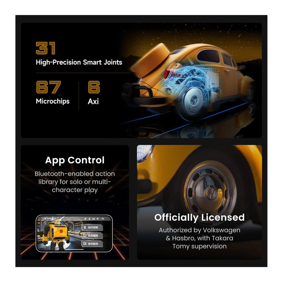 Robosen Bumblebee Flagship Transformer Robot Toy with Voice and App Control (Open Box)