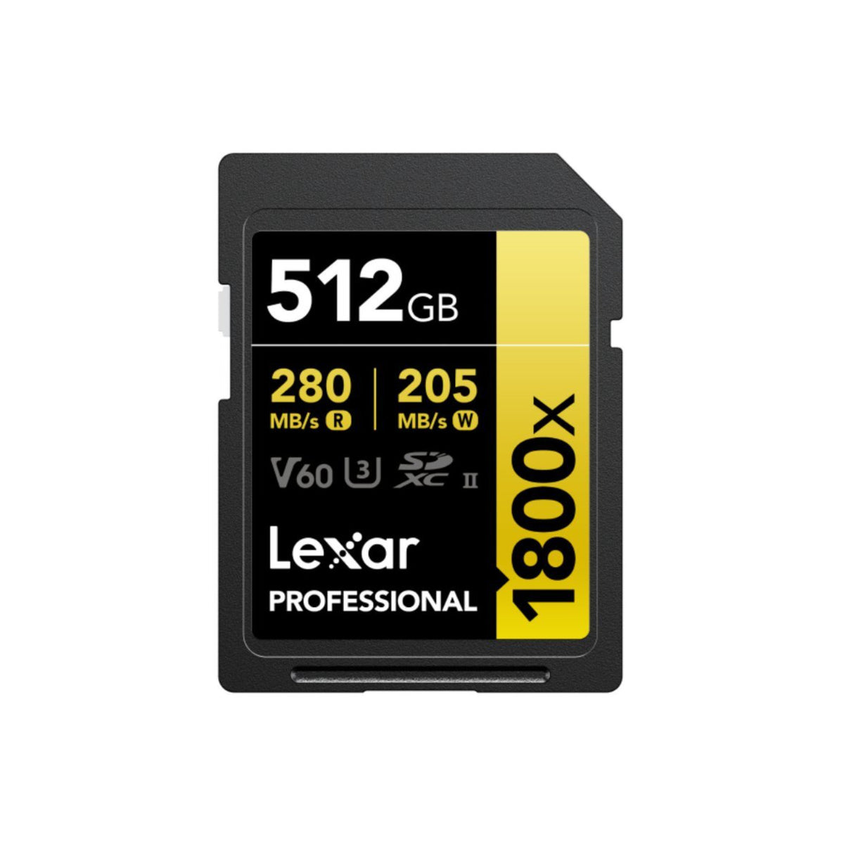 Lexar 512GB Professional 1800x UHS-II SDXC Memory Card (GOLD Series) (Open Box)