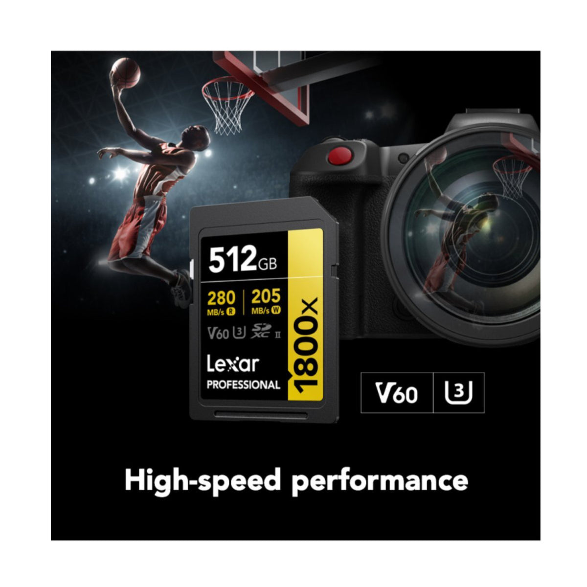 Lexar 512GB Professional 1800x UHS-II SDXC Memory Card (GOLD Series) (Open Box)