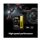 Lexar 512GB Professional 1800x UHS-II SDXC Memory Card (GOLD Series) (Open Box)