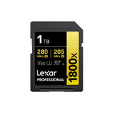 Lexar 1TB Professional 1800x UHS-II SDXC Memory Card (GOLD Series) (Open Box)