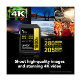 Lexar 1TB Professional 1800x UHS-II SDXC Memory Card (GOLD Series) (Open Box)