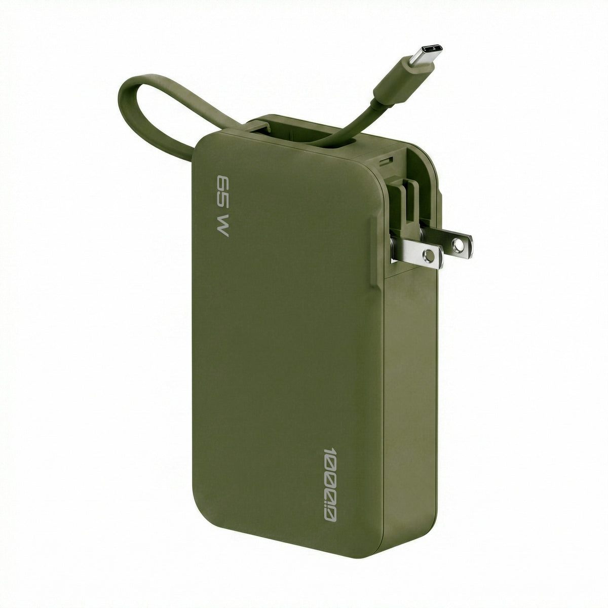 ReelCharge Power Bank Flex 65W 10000mAh, Portable Charger with USB C (Dark Sage)