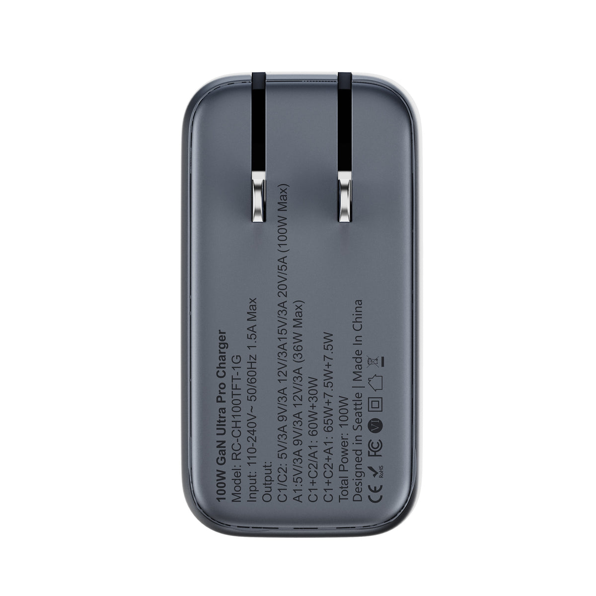 ReelCharge 100W Smart Wall Charger (Gray)