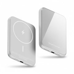 ReelCharge ReelSafe 5000mAh Wireless Power Bank, 20W Fast Charging (Silver) (Open Box)