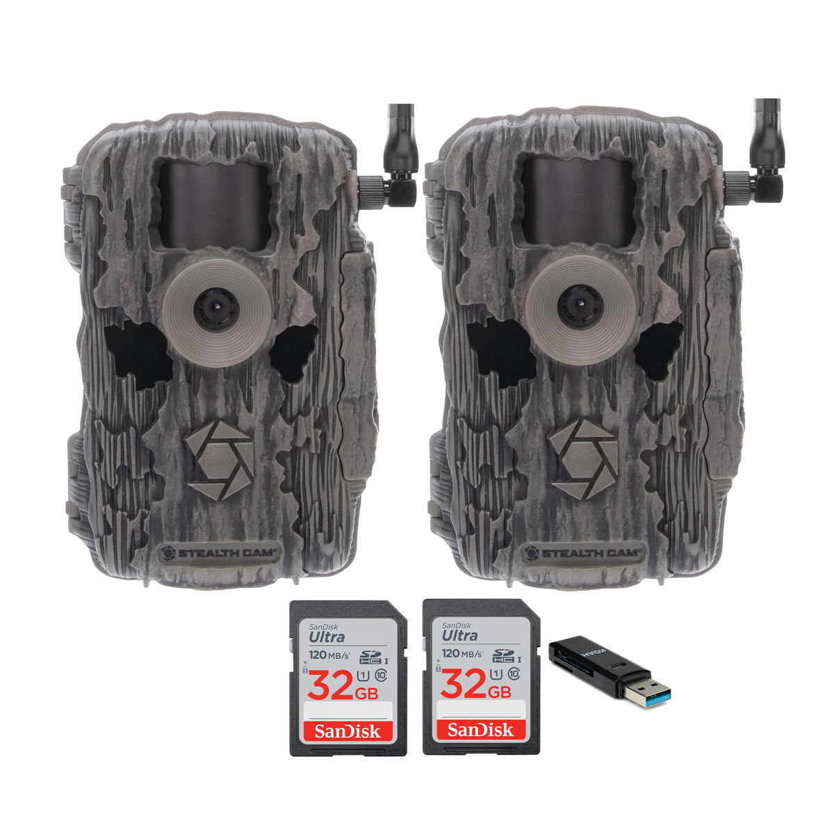 Stealth Cam Fusion X-Pro 36MP 720P Cellular Dual Sim Trail Camera 2-Pack Bundle