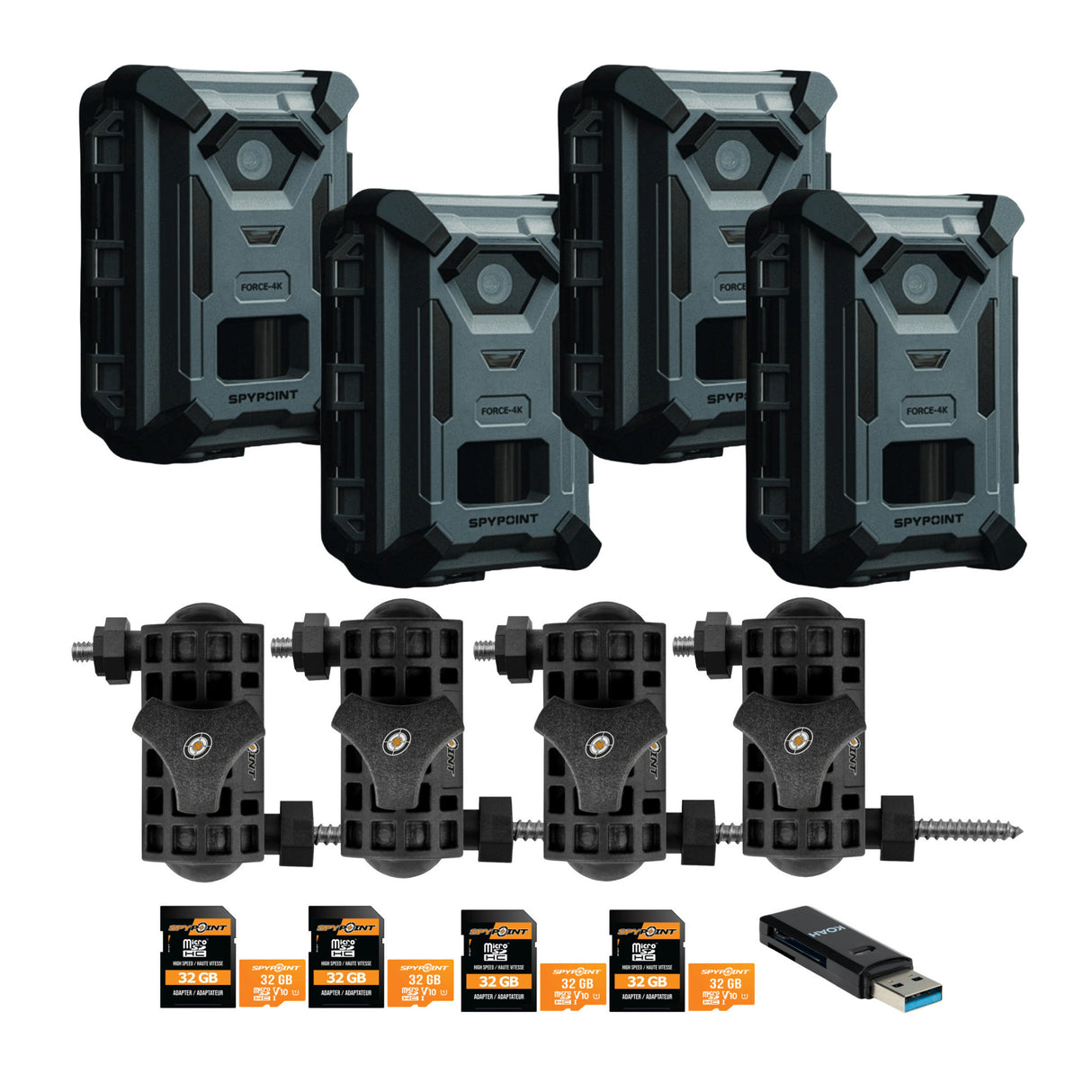 Spypoint FORCE-4K Trail Camera with 32GB MicroSD and Accessories Bundle