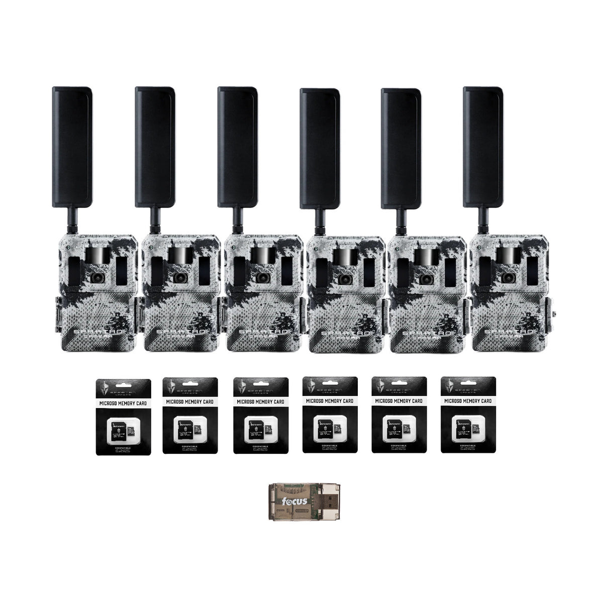 Spartan GoLive2 4G/LTE Trail Camera 6-Pack Bundle with 32GB Memory Card & Reader