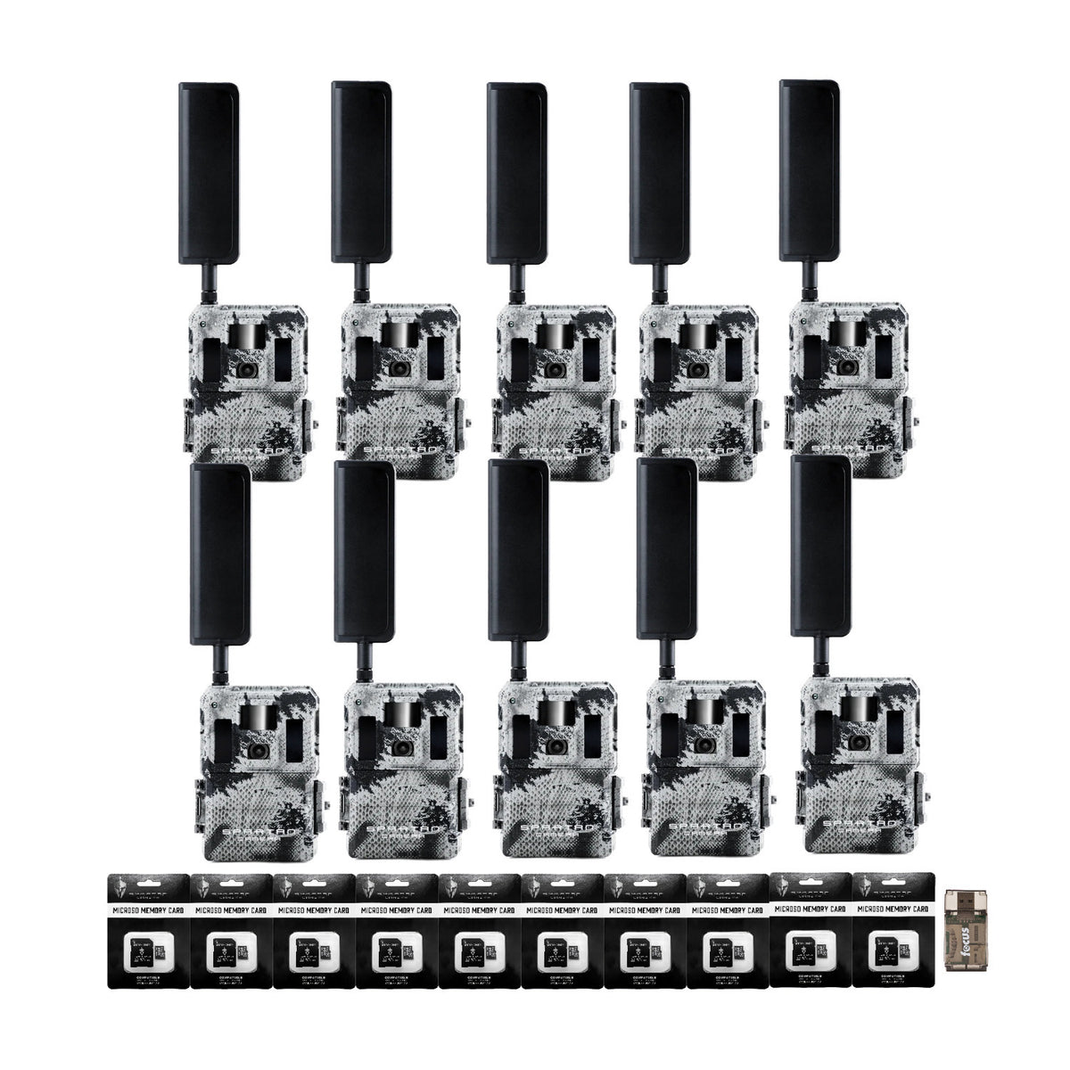 Spartan GoLive2 4G/LTE Trail Camera 10-Pck Bundle with 32GB Memory Card & Reader