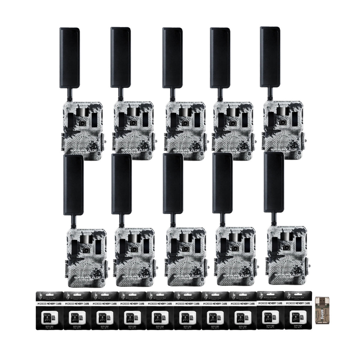 Spartan GoLive2 4G/LTE Trail Camera 10-Pck Bundle with 32GB Memory Card & Reader