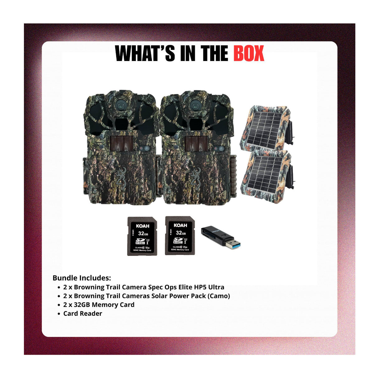 Browning Trail Camera Spec Ops Elite HP5 Ultra (2-Pack) Bundle with Accessories