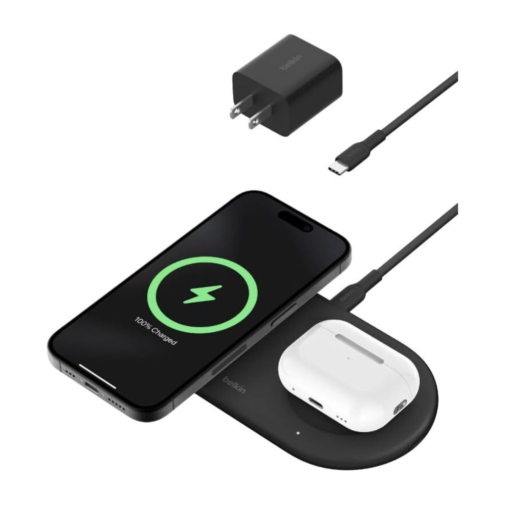 Belkin BoostCharge Pro 2-in-1 Magnetic Wireless Charging Pad with Qi2 (Black) (Open Box)