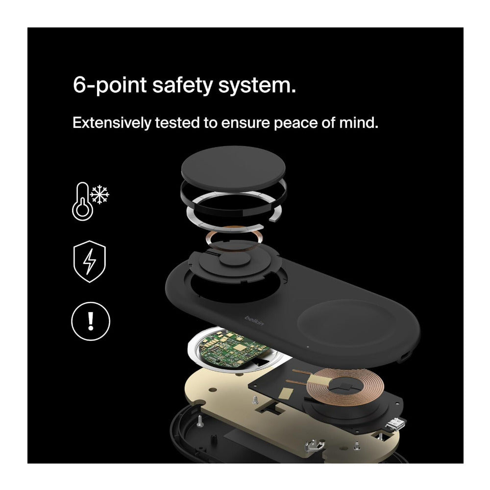 Belkin BoostCharge Pro 2-in-1 Magnetic Wireless Charging Pad with Qi2 (Black) (Open Box)