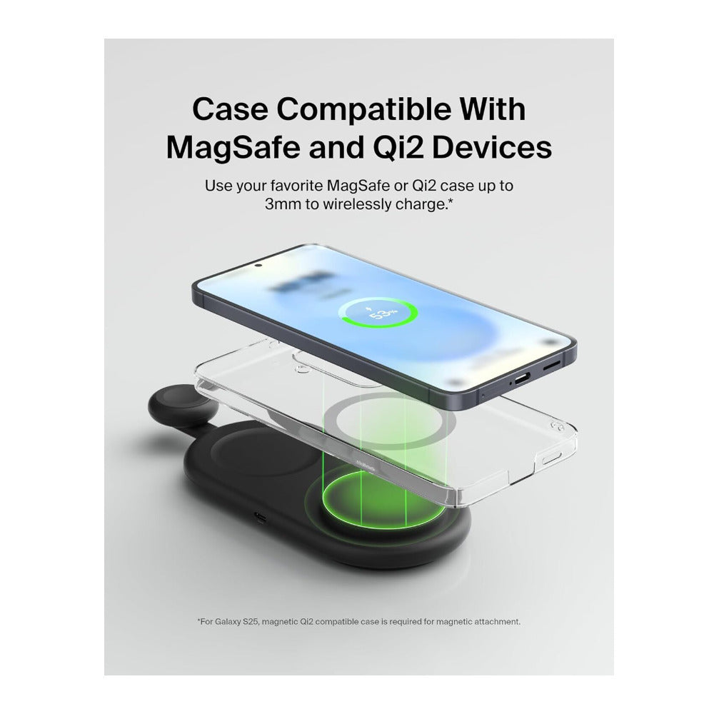 Belkin BoostCharge Pro 2-in-1 Magnetic Wireless Charging Pad with Qi2 (Black) (Open Box)
