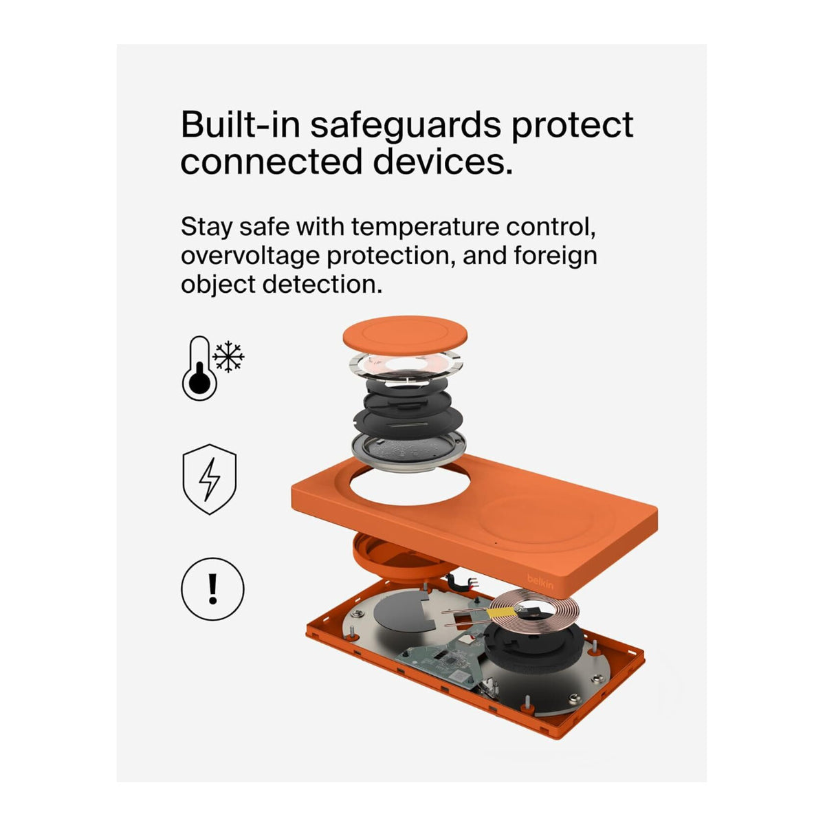 Belkin 2-in-1 MagSafe Wireless Charging Pad with Qi2 15W (Orange) (Open Box)