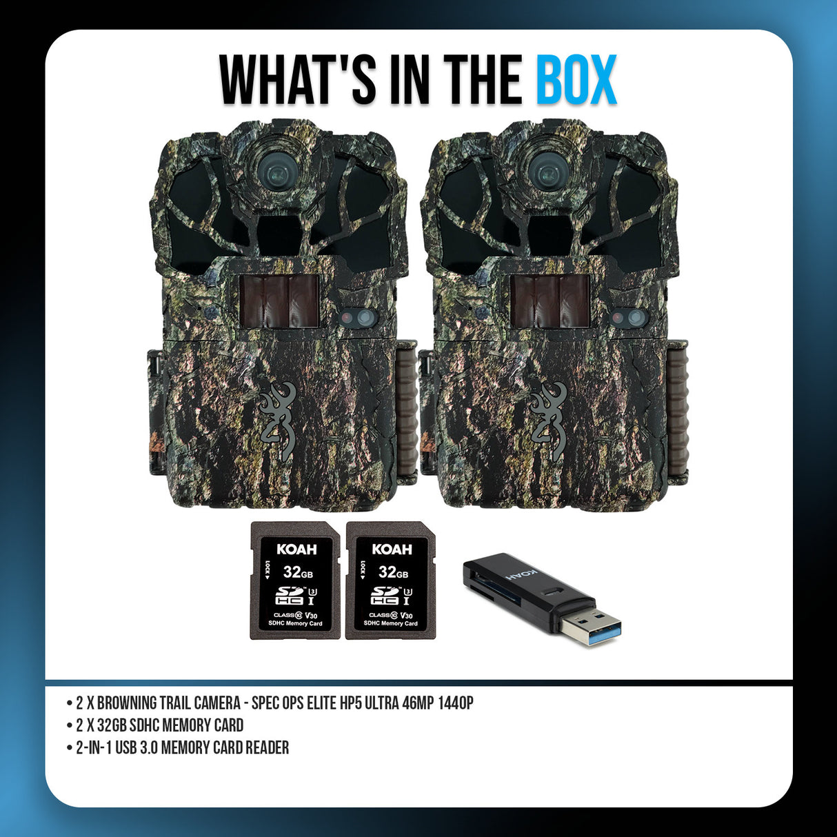 Browning Spec Ops Elite HP5 Ultra 46MP 1440p Trail Camera Bundle (2 Pack)