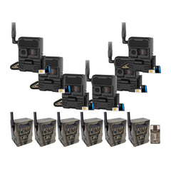 Yellowstone Y2 Black Wide Lens Trail Camera (6-Pack) with Security Box and Accs