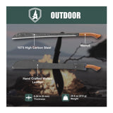 Condor Cojang Jungle High-Carbon Steel Machete with Hand Crafted Welted Leather Sheath