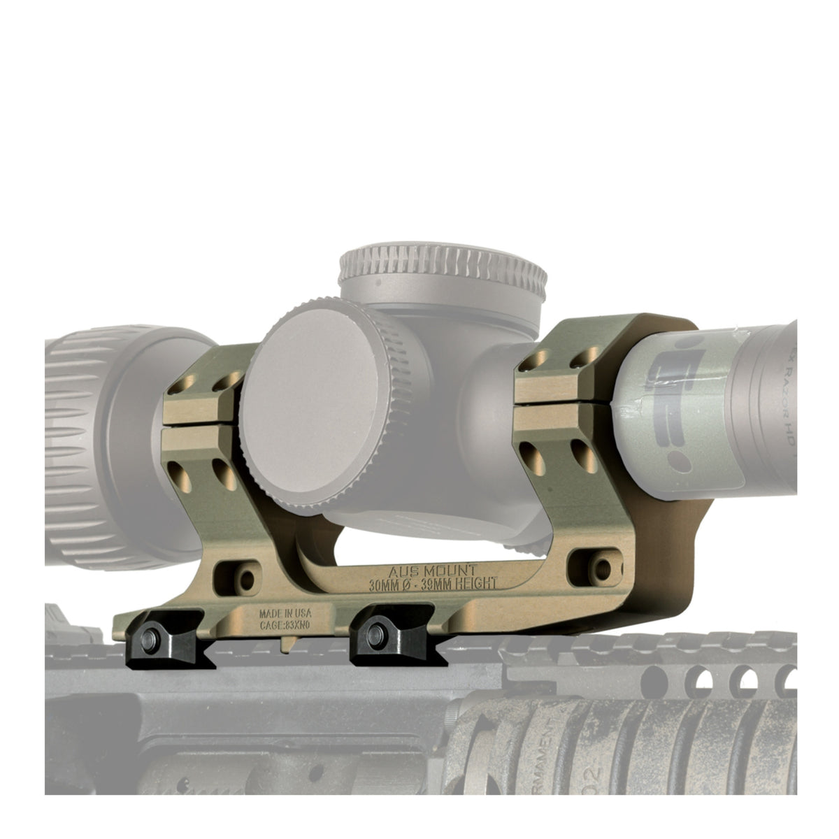 Reptilia AUS 30mm Optic Mount (FDE Anodized) with ROF-90 and Bubble Level Bundle