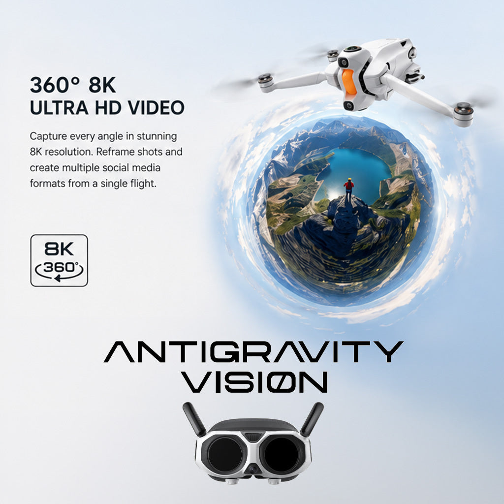 Antigravity A1 8K 360 Drone Standard Bundle with Battery, 256GB Memory Card and Accessories