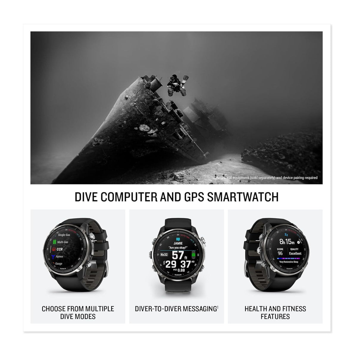 Garmin Descent Mk3i 51mm Smartwatch Dive Computer (Silver/Black PVD Titanium)