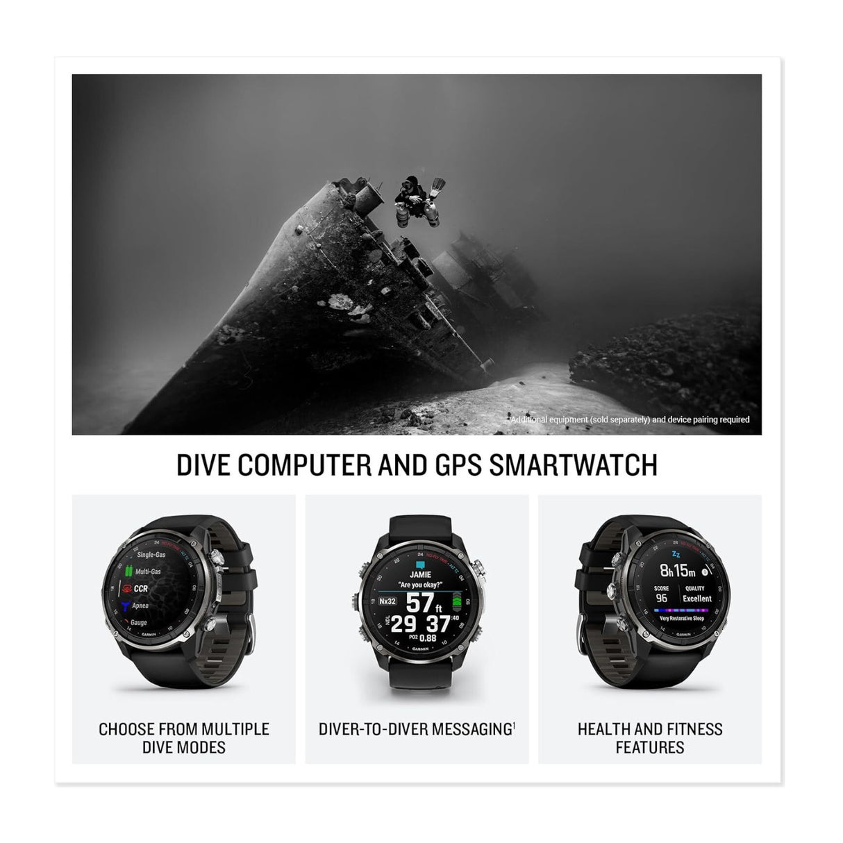 Garmin Descent Mk3i 51mm Smartwatch Dive Computer (Silver/Black PVD Titanium)