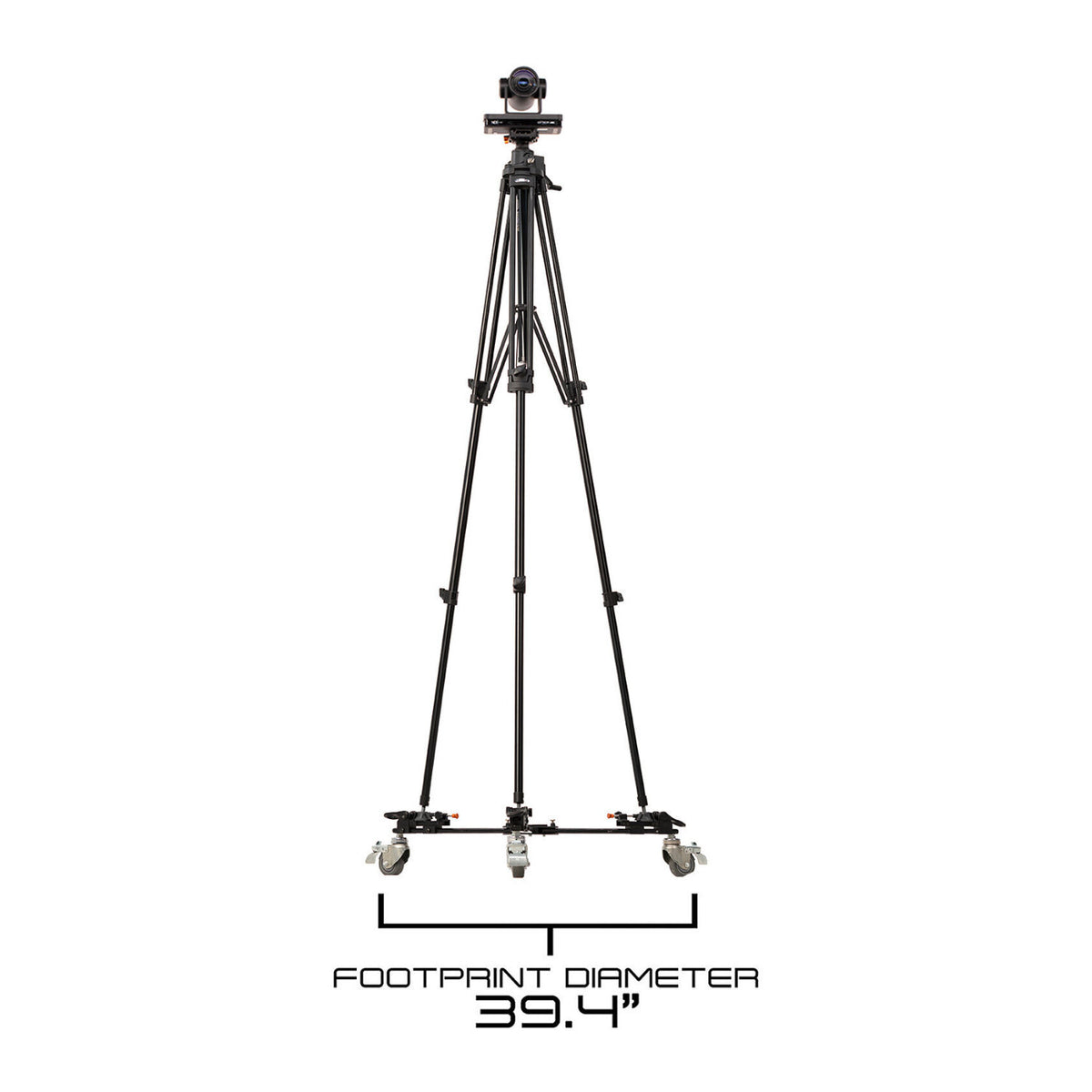 E-Image GA230-PTZ Aluminum Tripod with Rising Center Column Kit with Dolly
