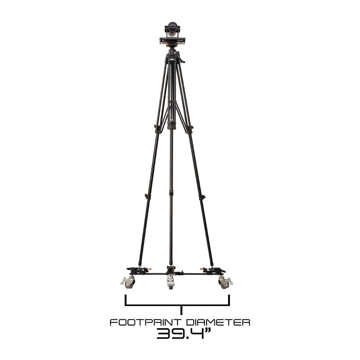 E-Image GA230-PTZ Aluminum Tripod with Rising Center Column Kit with Dolly
