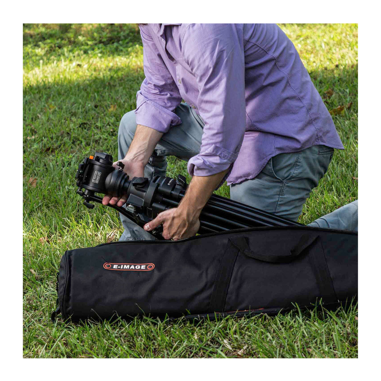 E-Image Studio Tripod Kit with Geared Center Column and Fluid Head Kit