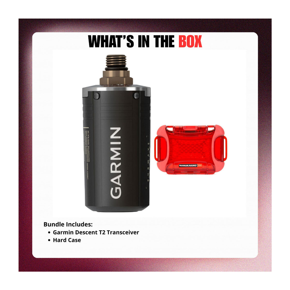 Garmin Descent T2 Transceiver with Waterproof Hard Case Bundle