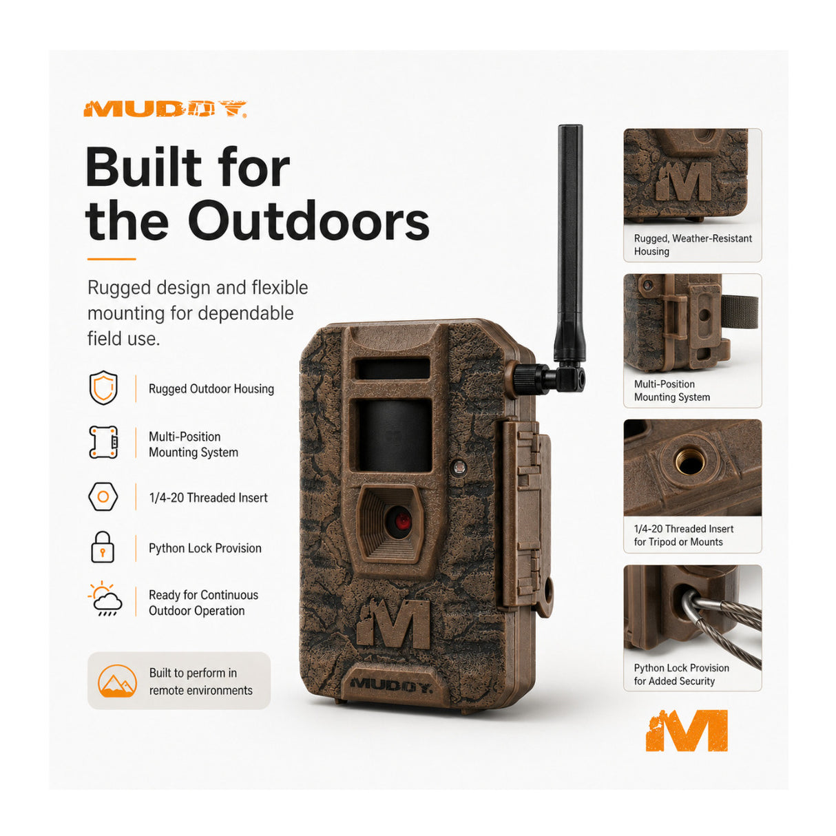 Muddy Outdoors Mitigator 3.0 Combo Cellular Trail Camera with Accessories Bundle