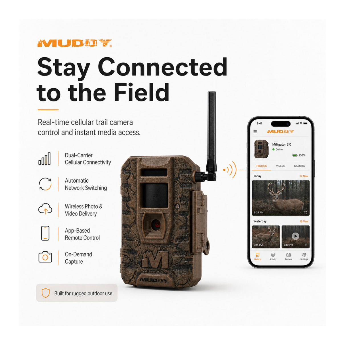 Muddy Outdoors Mitigator 3.0 Combo Cellular Trail Camera (6-Pack) with Accessories and Card Reader
