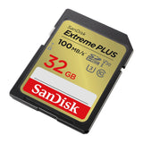 SanDisk Extreme PLUS 32GB SDHC UHS-I Memory Card (100 MB/s, Class 10, U3, V30) (Open Box)