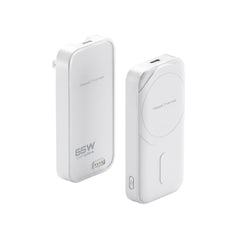 ReelCharge 5,000 mAh 65W Power Bank Fusion 5K (White)