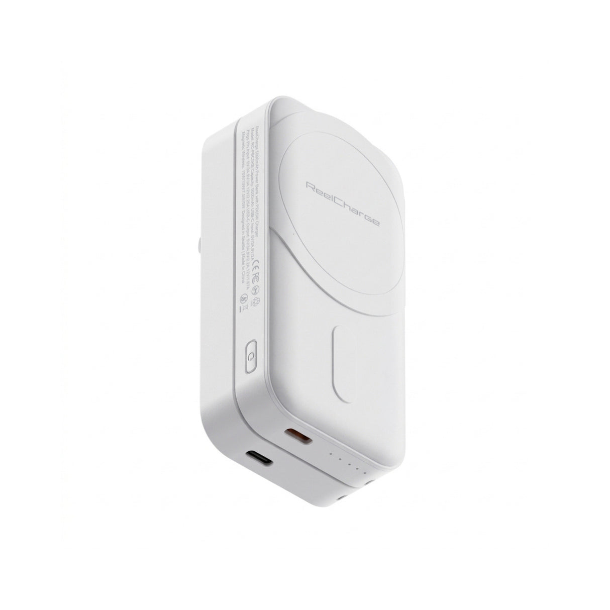 ReelCharge 5,000 mAh 65W Power Bank Fusion 5K (White)