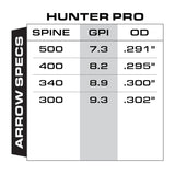 Gold Tip Hunter Pro 400 Carbon Hunting Arrows with Accu-Lite Nocks (Pack of 12)