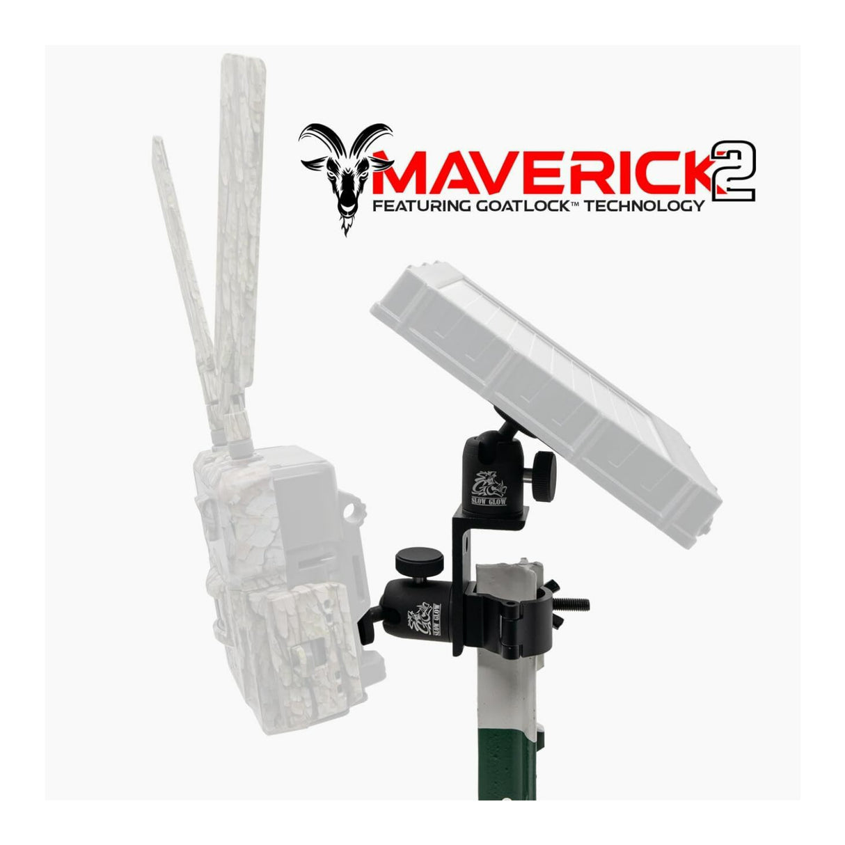 Slow Glow Maverick 2 Double Ballhead T-Post Mount for Trail Camera & Solar Panel